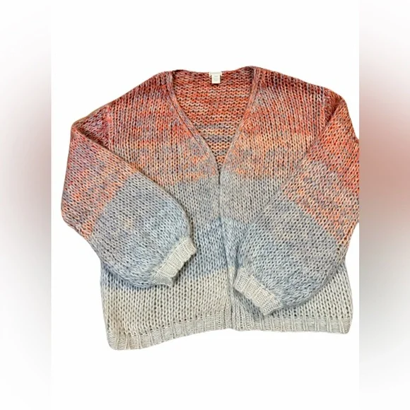 Sundance favorite hue cardigan - boho ombré balloon sleeves size M/L wool blend - Picture 3 of 13